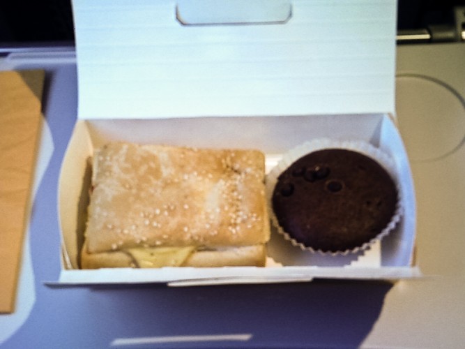 coach class snack box on Lufthansa