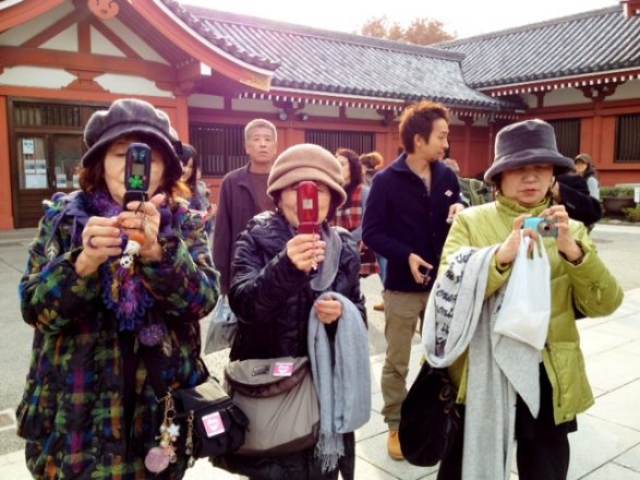 I'm big in Japan. Here's my Tokyo fan club going all TMZ on me! #iPhoneography #iph100 #Asakusa