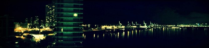 Miami nighttime panorama, Mobile photography, autostitch