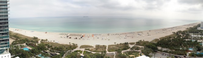 Panorama picture of South Beach from Room at the Shore Club, Mobile photography, autostitch