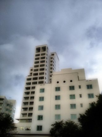 The shore club on a cloudy day