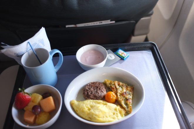 In-flight breakfast