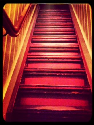 Steep Staircase at the Anne Frank House. Mobile photography.