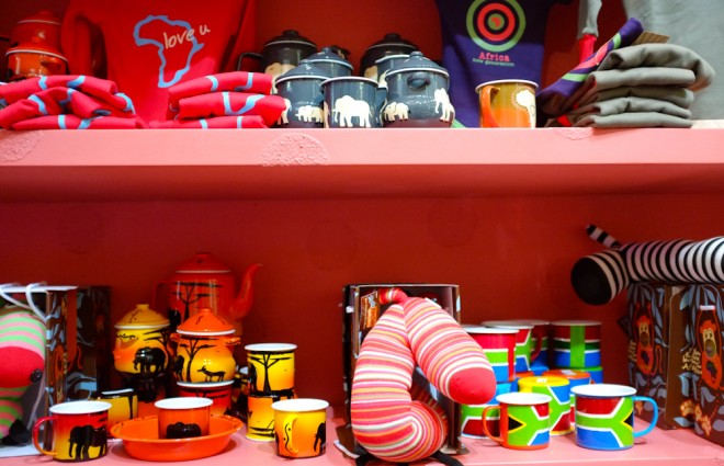 Selection of colorful South African souvenirs
