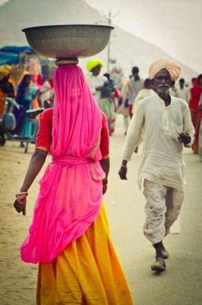Woman rocking a colorful sari in Rajasthan
