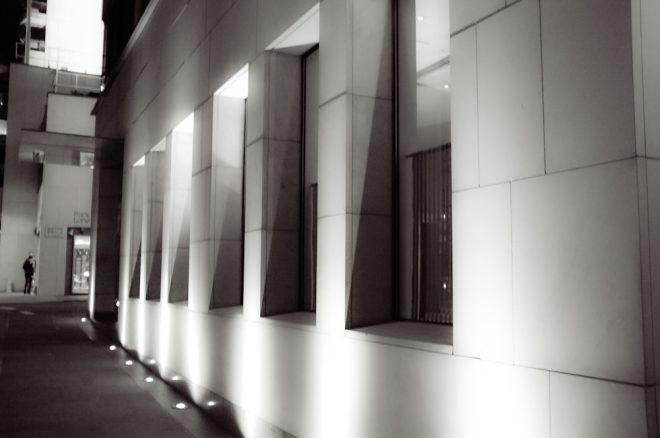 Exterior of The Met at night, Fuji X100