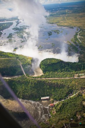 My view of Vic falls from helicopter