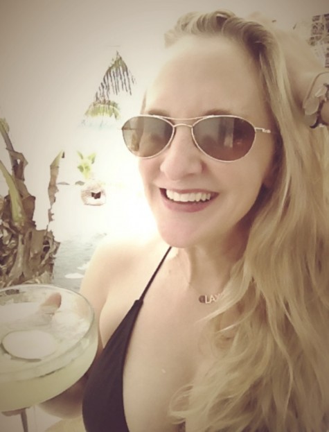 Margaritas taste better at the beach (self-portrait, mobile photography)