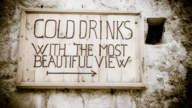 Cold drinks with most beautiful view Croatia