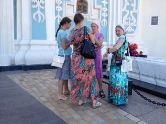 Women visiting St. Sophia's