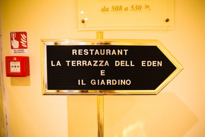 The sign to LaTerrazza Dell Eden e il Giardino