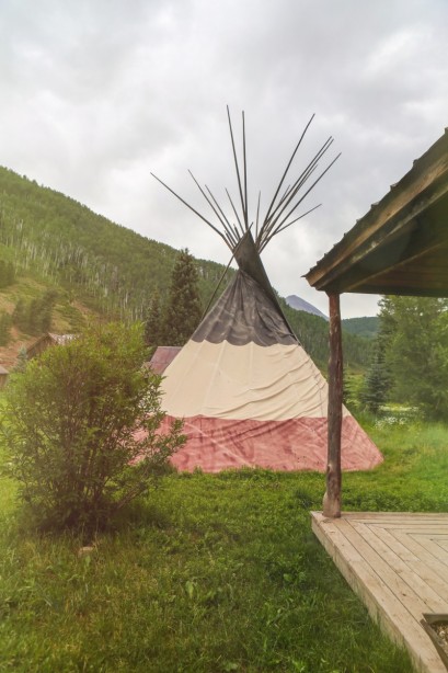 An Atmospheric teepee on the Dunton Hot Springs Grounds