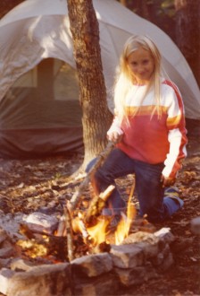 Me by a campfire