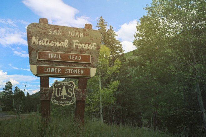Lower Stoner Trail Head signage 