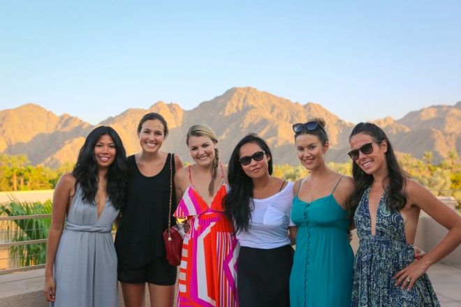 Desert beauties Elisa Chacon of Hyatt with the lovely ladies of Smartyflyer.